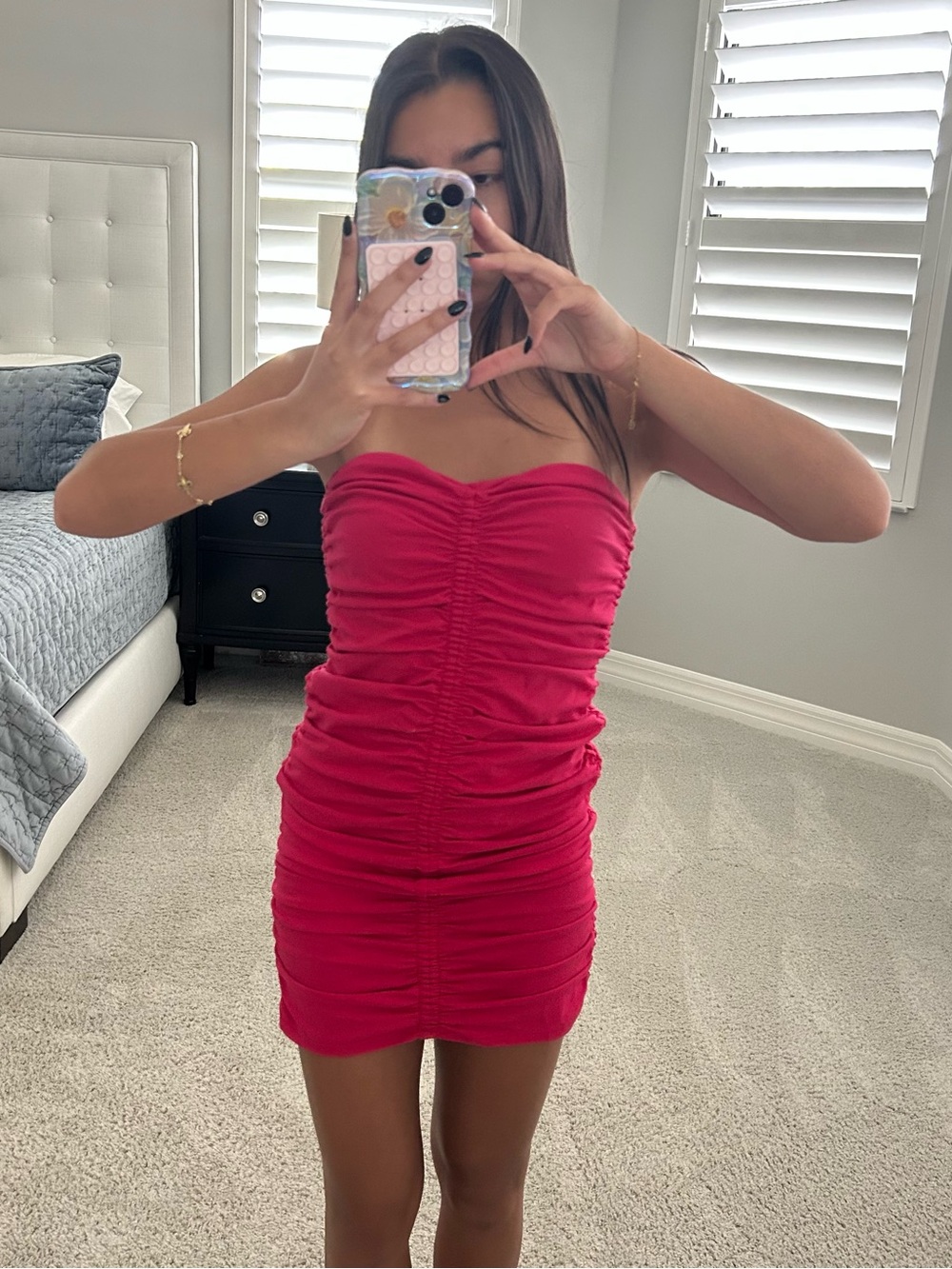 Zara Strapless Ruched Mini Dress